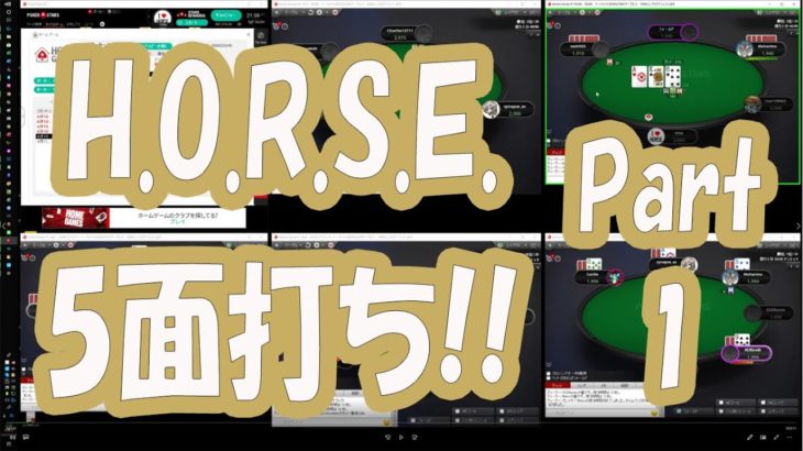 【ポーカー】異なる5種目の多面打ちをしてみたら…(Part1)【HORSE】