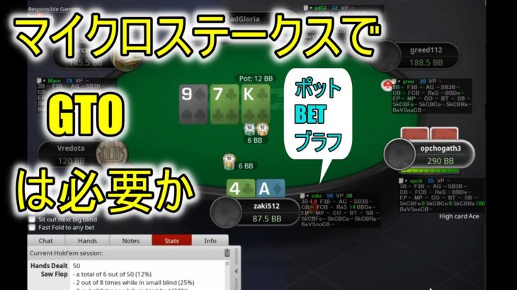 【2NL zoom】マイクロステークスでGTOは必要なのか【zakiポーカー】 #19