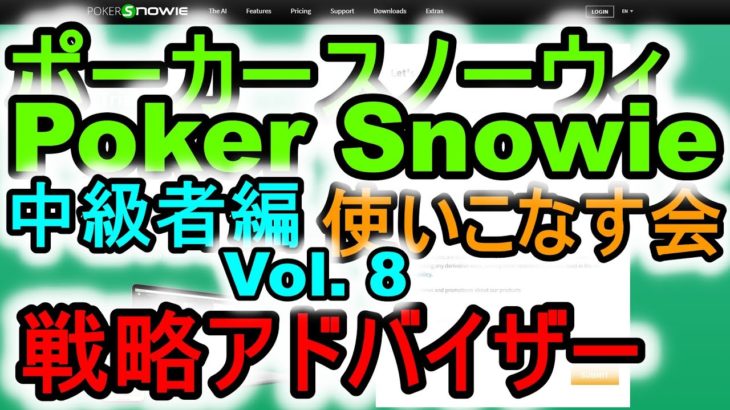 ポーカースノーウィを使いこなす：Vol.8 ホールデム中級者のためのSnowieの活用法 戦略アドバイザー機能について【Poker Snowie】