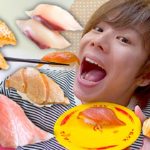 寿司対決🔥お寿司カードゲーム⁉️勝った人しか食べれません‼️１００均 スシロー ポーカー🔥【100円寿司/大食い】
