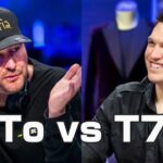 神フォールド|QTo vs T7o|ポーカーデータベース