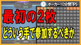 【ポーカー】10分間tips  プリフロップ、どういう手で参加するのか。【テキサスホールデム】