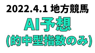 【萌黄賞】地方競馬予想 2022年4月1日【AI予想】